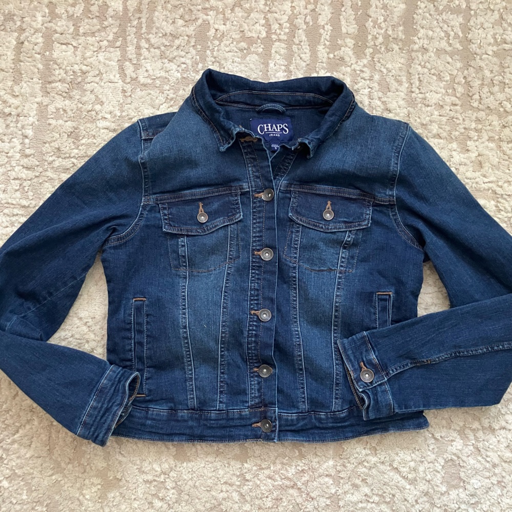 Chaps Women’s Basic Denim Jean Jacket S - image 2